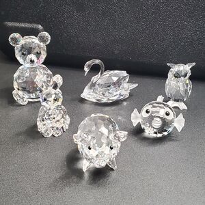Swarovski Crystal Animal Figurines Collection Lot Of 6